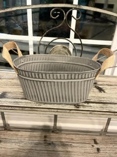 Galvanized gift basket